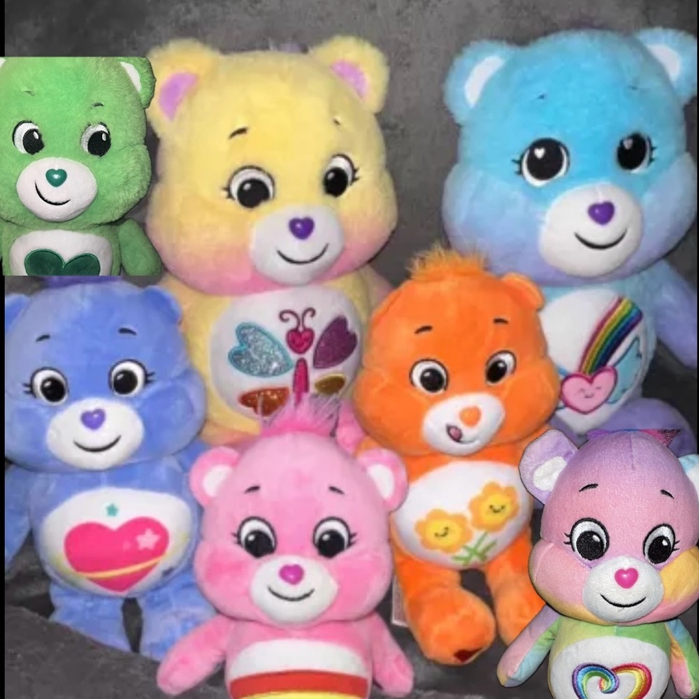 CARE BEARS Unlock the Magic 13” & 10” Plush Lot of 7 DreamBright